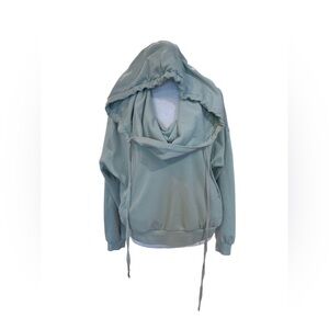 Young Fabulous and Broke cowl neck cropped hoodie. Pockets sage green size S